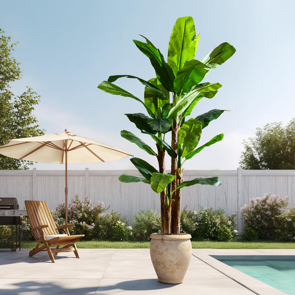 Tall Artificial Banana Tree — Indoor Outdoor Faux Tropical Plant