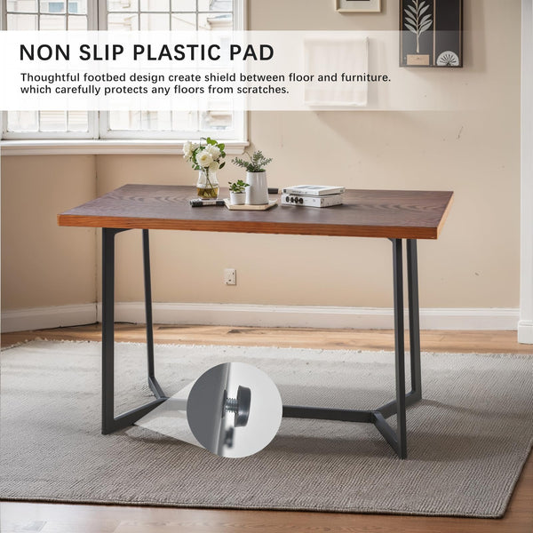 Industrial Solid Wood Dining Table & Desk with Metal Legs