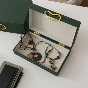 Faux Leather Decorative Storage Boxes with Lids, Set of 2