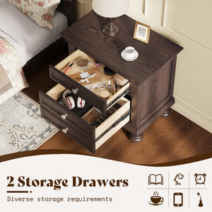 3-Piece Solid Wood Bedroom Set – Bed Frame & 2 Nightstands