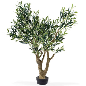 4.5 ft Artificial Olive Tree with Pot – Real Touch Indoor Faux Tree