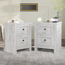 Nightstand Set of 2 with Charging Station & Drawers