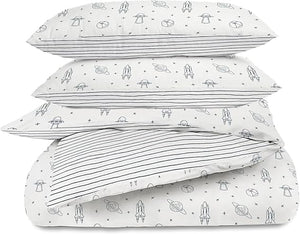 Kids Organic Cotton Duvet Cover Set – Reversible, Soft & Breathable