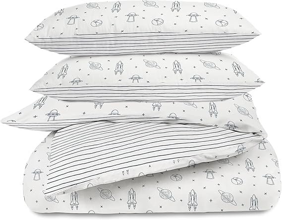 Kids Organic Cotton Duvet Cover Set – Reversible, Soft & Breathable