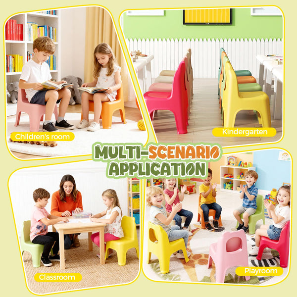Stackable Kids Plastic Classroom Chairs – Rainbow Colors