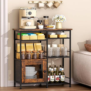 Farmhouse Coffee Bar Cabinet with Doors