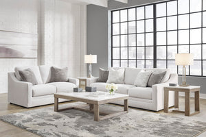 Contemporary Light Gray Loveseat with Accent Pillows