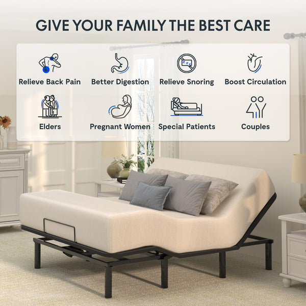 Queen Adjustable Bed Base with Remote & Oxford Fabric