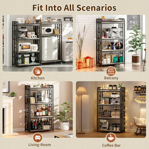 4-Tier Microwave Cart with Power Outlet & Wheels