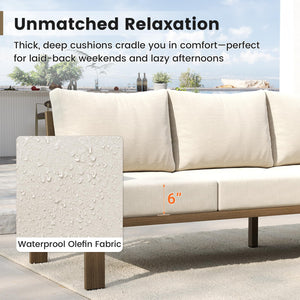 L-Shaped Outdoor Sectional Sofa Set with Coffee Table