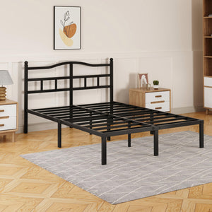 14-Inch Metal Platform Bed Frame with Headboard