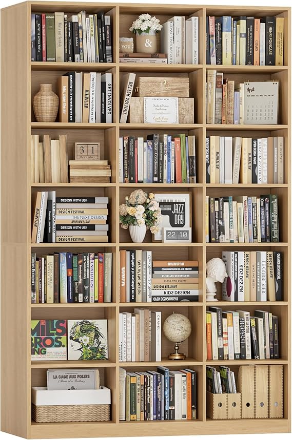 86" Tall 21-Cube Bookshelf – 7-Tier Open Storage Bookcase
