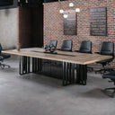 12ft Large Conference Table with 2" Thick Top & Metal Grid Base