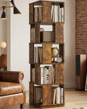 5-Tier Rotating Bookshelf with 360° Swivel Base