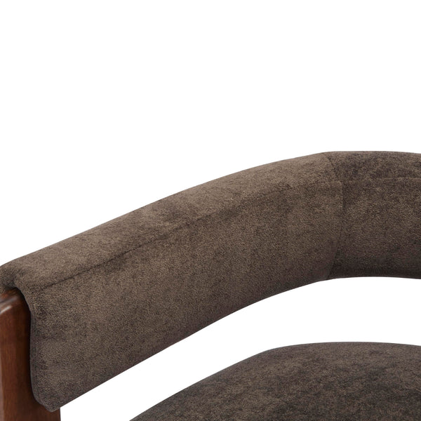 Barrel Accent Chair – Velvet Upholstered Lounge Chair with Rubberwood Frame