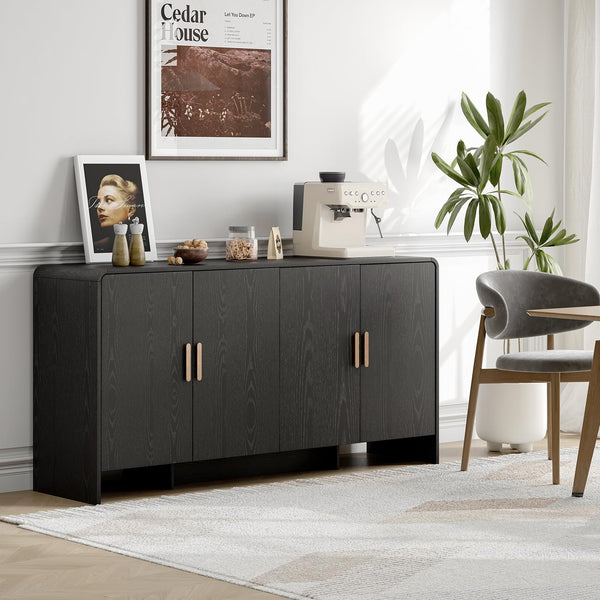 60" Sideboard Buffet Cabinet with 4 Doors & Adjustable Shelves