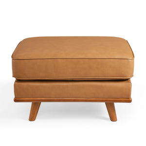 Top-Grain Leather Ottoman