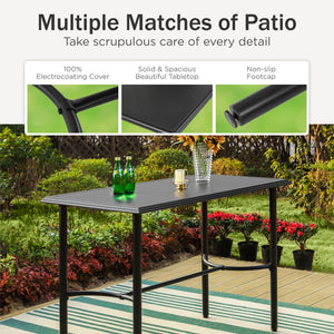 Outdoor Metal Patio Bar Table – Counter Height
