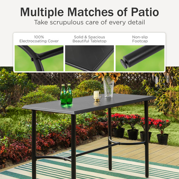 Outdoor Metal Patio Bar Table – Counter Height