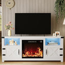 58" Electric Fireplace TV Stand with Barn Doors