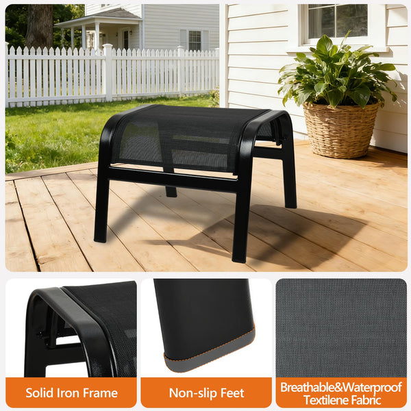 Outdoor Ottoman Footrest Set of 2