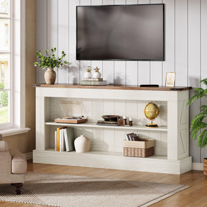 63-Inch Console Table with Shelves