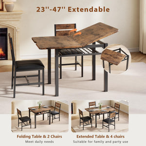 Extendable Dining Table Set for 4