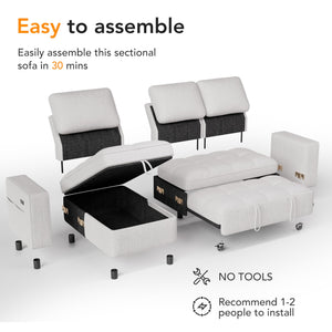 Convertible Sectional Sleeper Sofa with Pull-Out Bed