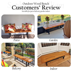 63" Acacia Wood Outdoor Bench
