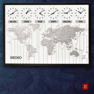 Six-City World Time Zone Wall Clock