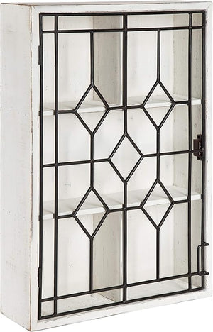 Decorative Wooden Wall Curio Cabinet with Iron Door