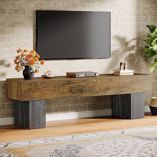 63-Inch Farmhouse TV Stand with Media Console Storage