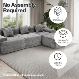 119" Modular Sectional Sofa with Deep Seat & Chaise