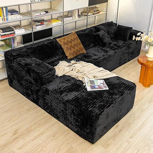 104" L-Shape Sectional Sofa with Chaise – Corduroy, No Assembly