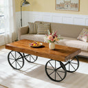 47" Industrial Live Edge Coffee Table – Solid Pine Wood & Metal Legs