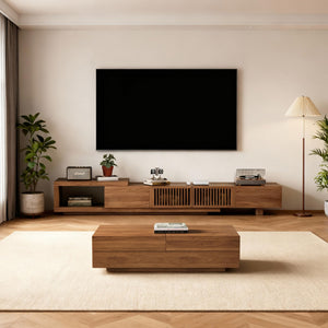 Expandable Coffee Table with Storage, 47.2"-81.8", Walnut