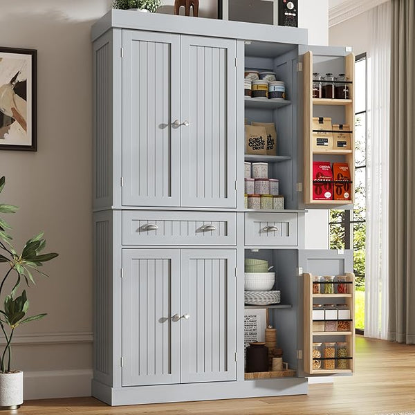 71" Tall Kitchen Pantry Cabinet with Doors & Drawers