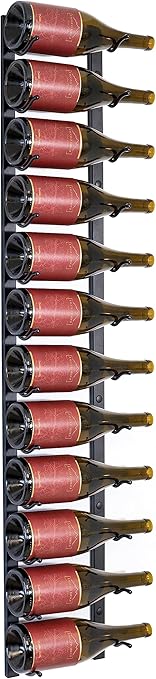 Wall Mounted Metal Wine Rack – Matte Black, Space-Saving, 12/24/36 Bottle