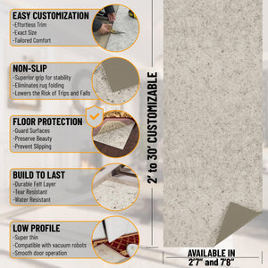 Non-Slip Felt & Rubber Rug Pad 7'8" x 11'