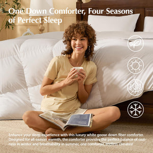 White Goose Down Comforter – All Season Duvet Insert
