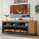 75" Farmhouse Fireplace TV Stand with 60" Electric Fireplace for TVs Up to 85"