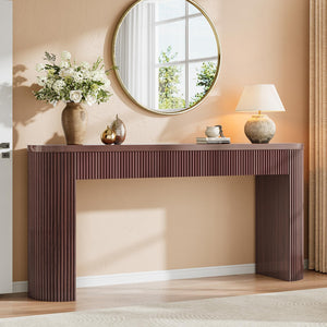 63" Fluted Console Table with 2 Drawers