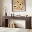 79-Inch Farmhouse Console Table with Wooden Double Base