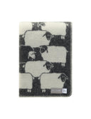 Wool Cotton Throw Blanket Reversible Sheep Print Farmhouse