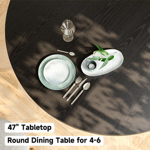 47" Round Dining Table with Fluted Base
