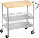 3-Tier Heavy Duty Rolling Utility Cart with Wheels
