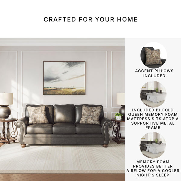 Queen Sofa Sleeper with Memory Foam Mattress