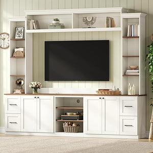4-in-1 Wall Unit Entertainment Center with Bookshelf