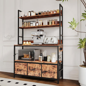 5-Tier Baker's Rack with Charging Station & Drawers
