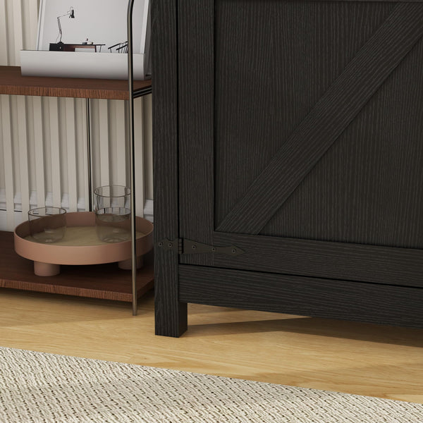 Modern Farmhouse TV Stand with Storage Cabinet